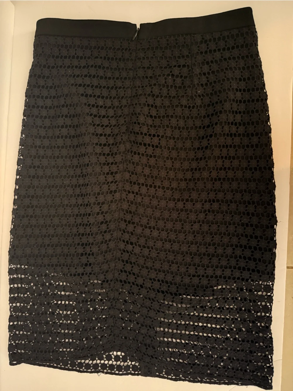 Tibi Black Crochet Pencil Skirt